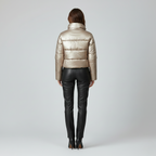 Women's Metallic Cropped Puffer Jacket