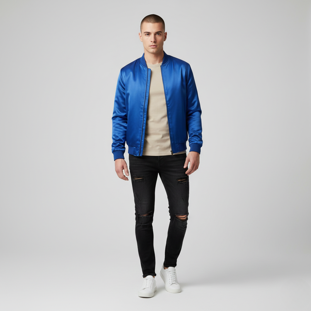 Men's Satin Bomber Jacket